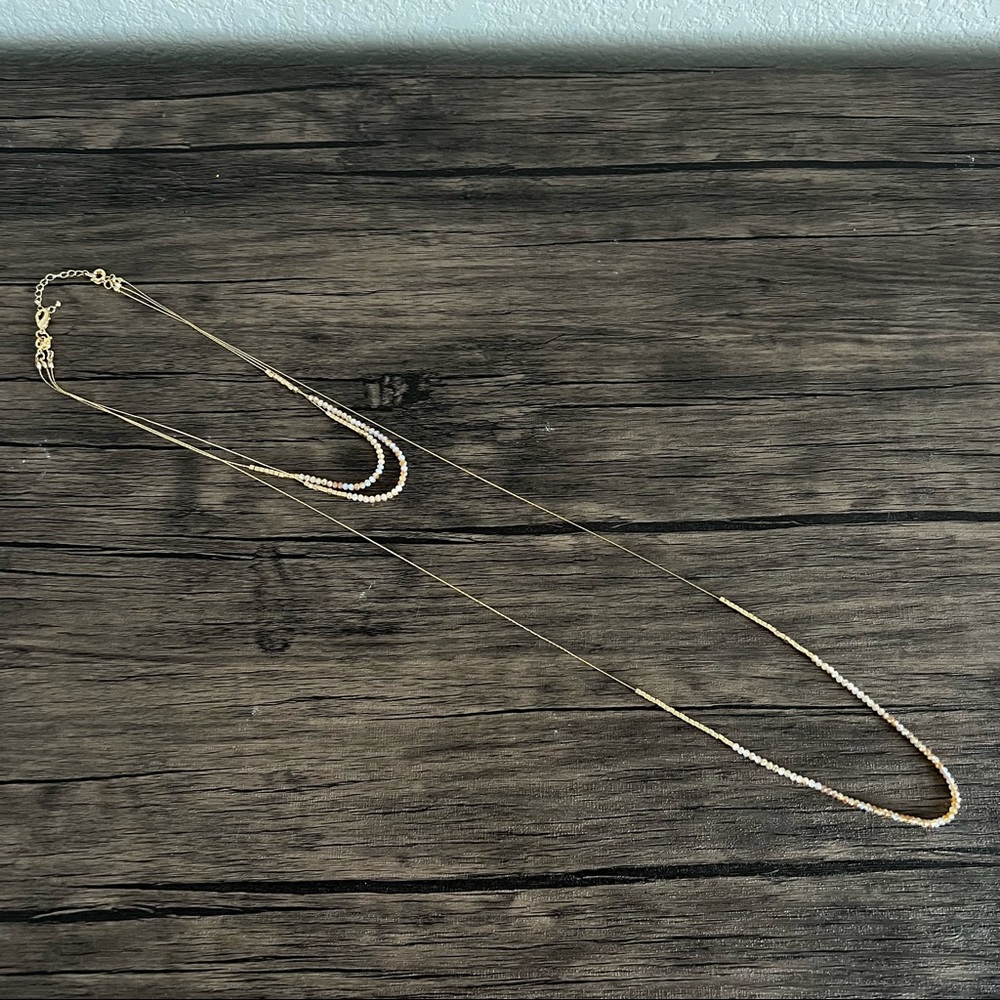 Multi-layer Gold Necklace with beaded details